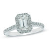 Thumbnail Image 1 of 1-1/3 CT. T.W. Certified Emerald-Cut Diamond Frame Engagement Ring in 14K White Gold (I/I1)