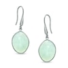 Thumbnail Image 1 of Piara™ Oval Green Chalcedony Drop Earrings in Sterling Silver