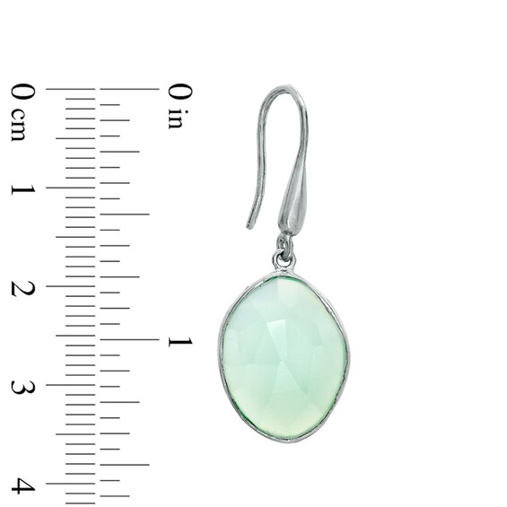 Piaraâ¢ Oval Green Chalcedony Drop Earrings in Sterling Silver
