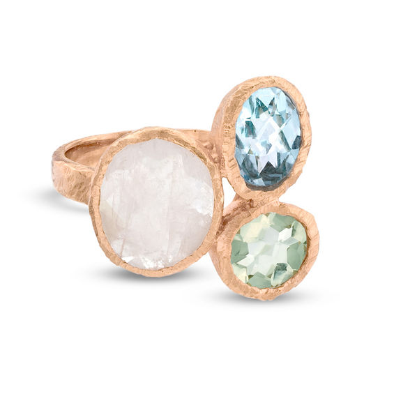 Piara™ Multi-Gemstone Ring in Sterling Silver with 18K Gold Plate