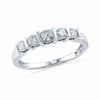Thumbnail Image 1 of Lab-Created White Sapphire Five Stone Anniversary Band in 10K White Gold