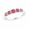 Thumbnail Image 0 of Lab-Created Ruby Five Stone Anniversary Band in 10K White Gold