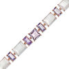 Thumbnail Image 1 of Piara™ Amethyst and Rose Quartz Bracelet in Sterling Silver with 18K Rose Gold Plate