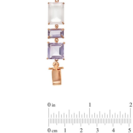 Piaraâ¢ Amethyst and Rose Quartz Bracelet in Sterling Silver with 18K Rose Gold Plate