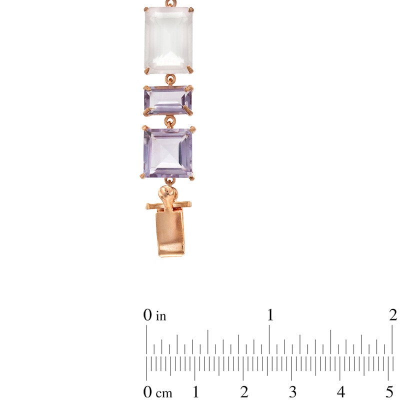 Main Image 3 of Piara™ Amethyst and Rose Quartz Bracelet in Sterling Silver with 18K Rose Gold Plate