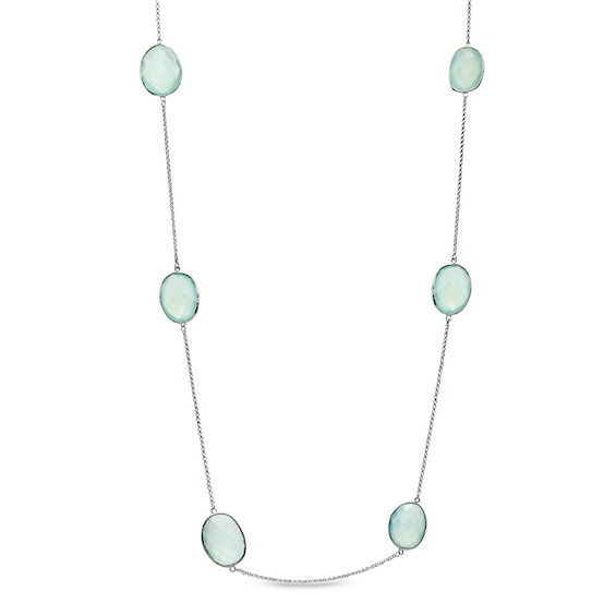 Piaraâ¢ Green Chalcedony Necklace in Sterling Silver - 35.25"