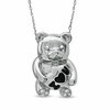 Thumbnail Image 0 of Diamond Accent "I Heart U" Teddy Bear Pendant in 10K White Gold