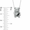 Thumbnail Image 1 of Diamond Accent "I Heart U" Teddy Bear Pendant in 10K White Gold