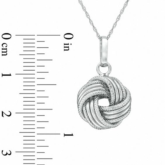 Love Knot Pendant in 14K White Gold