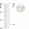 Thumbnail Image 2 of 10.0-11.0mm Button Freshwater Cultured Pearl Stud Earrings in 14K Gold