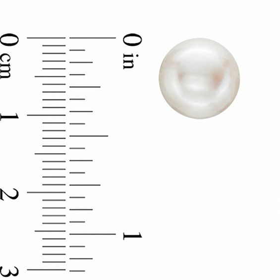 10.0 - 11.0mm Button Cultured Freshwater Pearl Stud Earrings in 14K Gold 10.0 - 11.0mm Button Cultured Freshwater Pearl Stud Earrings in 14K Gold