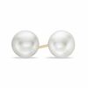 Thumbnail Image 0 of 6.0 - 7.0mm Button Cultured Freshwater Pearl Stud Earrings in 14K Gold