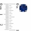 Thumbnail Image 2 of 8.0mm Cushion-Cut Lab-Created Blue Sapphire Stud Earrings in Sterling Silver
