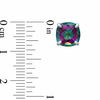 Thumbnail Image 2 of 8.0mm Cushion-Cut Rainbow Quartz Stud Earrings in Sterling Silver