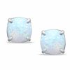 Thumbnail Image 0 of 8.0mm Cushion-Cut Lab-Created Opal Stud Earrings in Sterling Silver