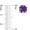 Thumbnail Image 2 of 8.0mm Cushion-Cut Amethyst Stud Earrings in Sterling Silver