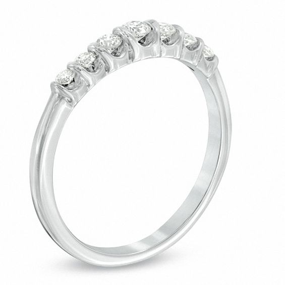 Sirenaâ¢ 1/4 CT. T.w. Diamond Seven Stone Wedding Band in 14K White Gold