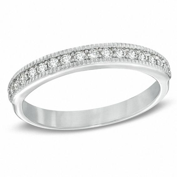 Sirenaâ¢ 1/4 CT. T.w. Diamond Milgrain Wedding Band in 14K White Gold