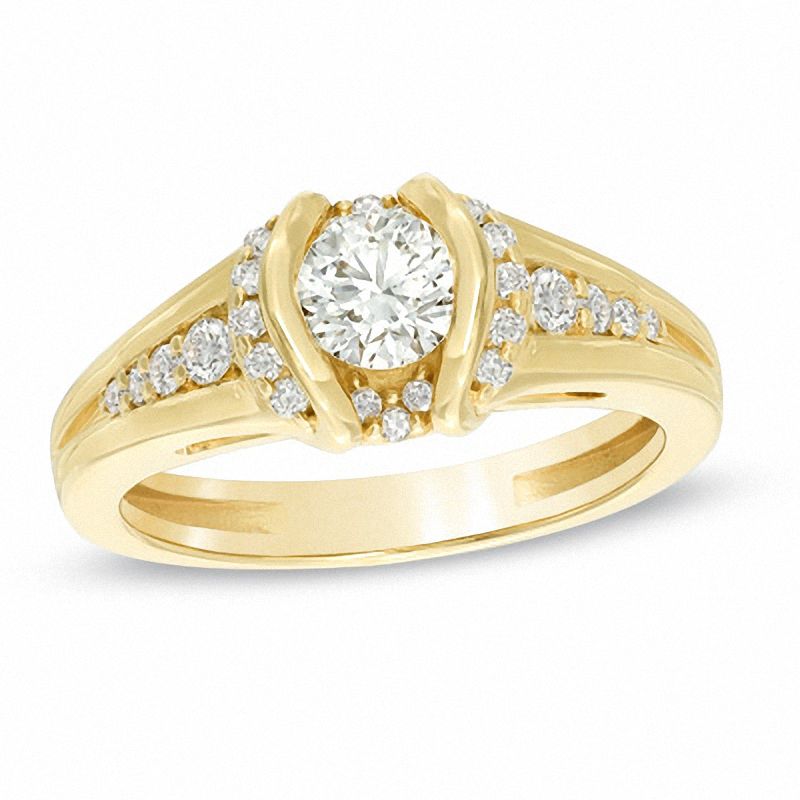 Main Image 1 of Sirena™ 3/4 CT. T.W. Diamond Split Shank Engagement Ring in 14K Gold