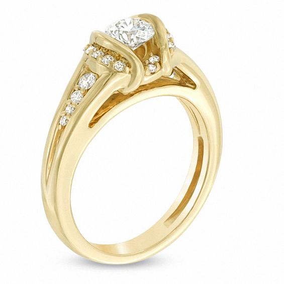 Sirenaâ¢ 3/4 CT. T.w. Diamond Split Shank Engagement Ring in 14K Gold