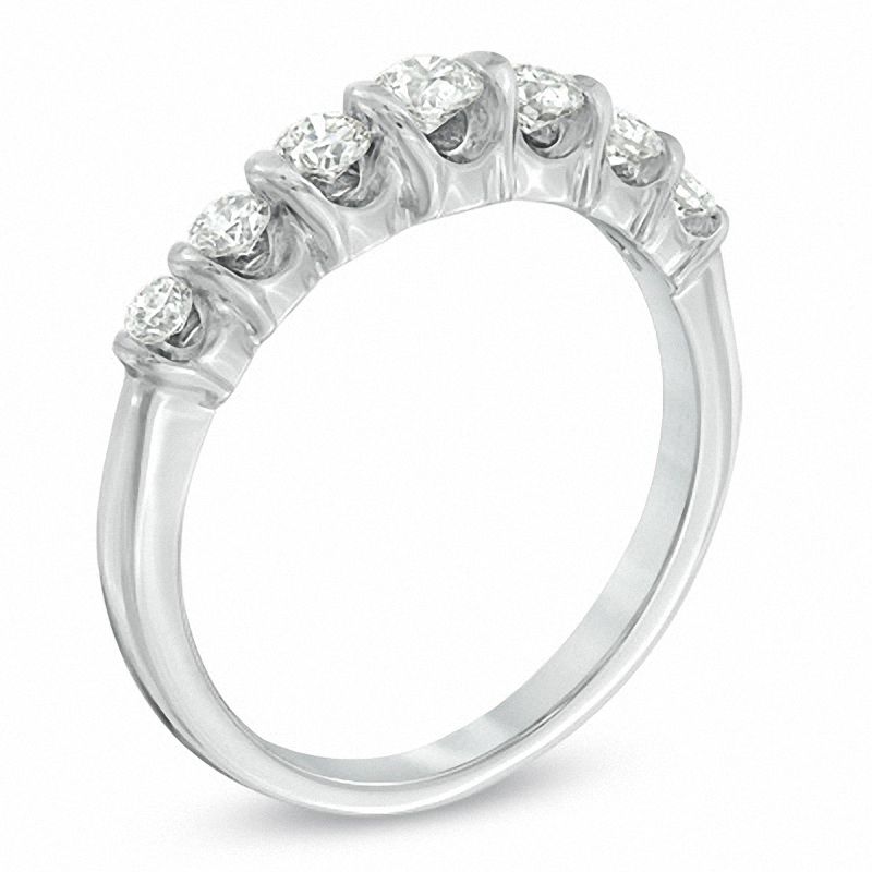 Sirena™ 1/2 CT. T.W. Diamond Seven Stone Wedding Band in 14K White Gold