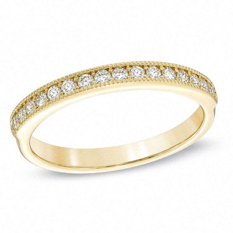 Sirena™ 1/4 CT. T.W. Diamond Milgrain Wedding Band in 14K Gold