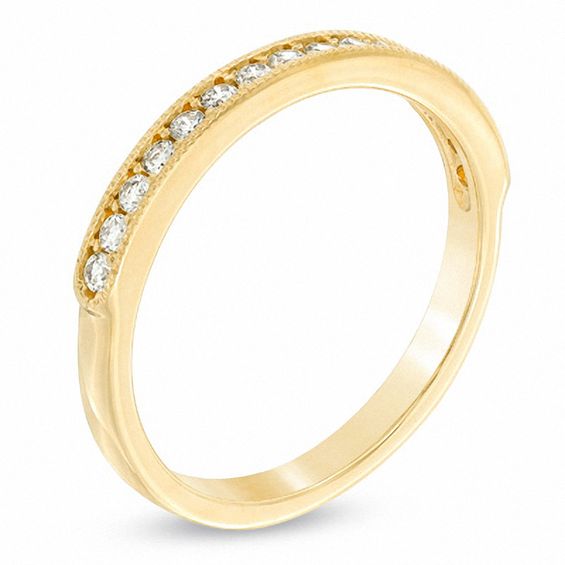 Sirenaâ¢ 1/4 CT. T.w. Diamond Milgrain Wedding Band in 14K Gold