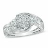 Thumbnail Image 1 of 1 CT. T.W. Diamond Honeycomb Cluster Engagement Ring in 14K White Gold