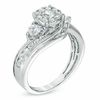 Thumbnail Image 2 of 1 CT. T.W. Diamond Honeycomb Cluster Engagement Ring in 14K White Gold