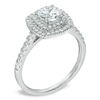 Thumbnail Image 1 of 1-1/5 CT. T.W. Diamond Square Double Frame Engagement Ring in 14K White Gold