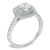Thumbnail Image 2 of 1-1/5 CT. T.W. Diamond Square Double Frame Engagement Ring in 14K White Gold