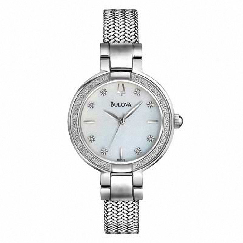 Main Image 1 of Ladies' Bulova Diamond Accent Watch with Mother-of-Pearl Dial (Model: 96R177)