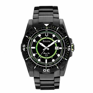 ほしら Men's Bulova Marine Star Black IP Watch (Model: 98B178) | Zales