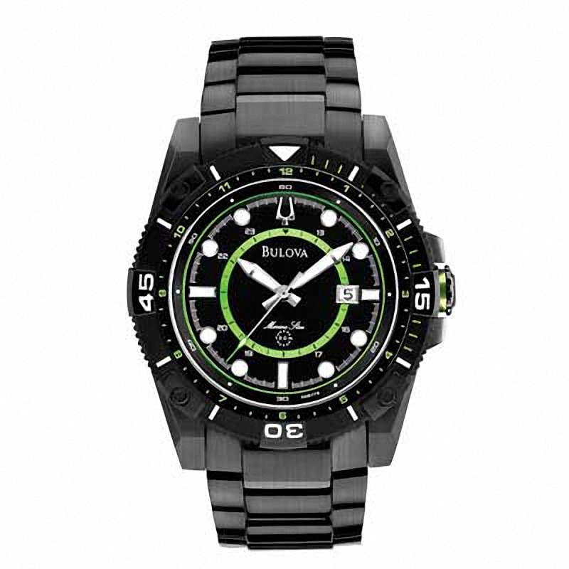 Men's Bulova Marine Star Black IP Watch (Model: 98B178)