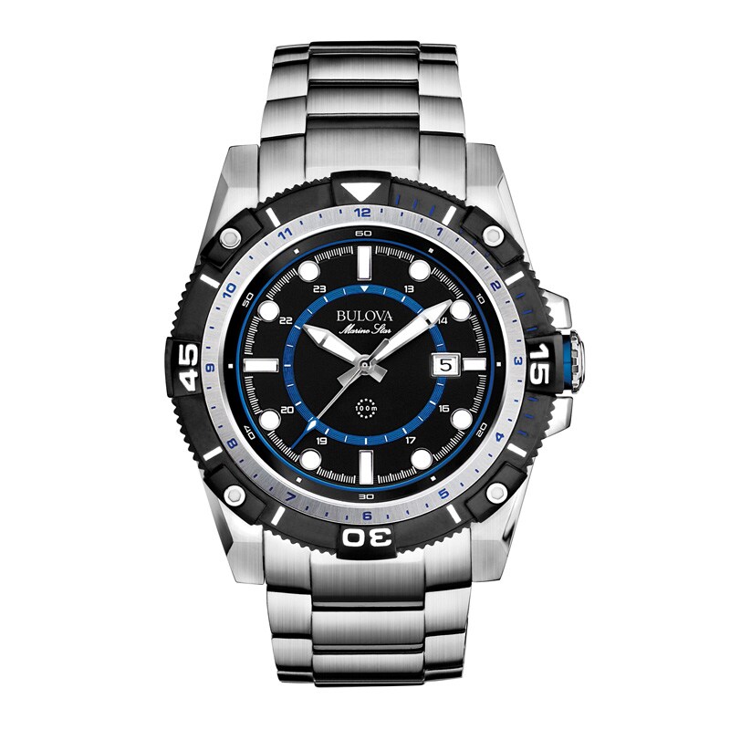 Main Image 1 of Men's Bulova Marine Star Watch with Black Dial (Model: 98B177)