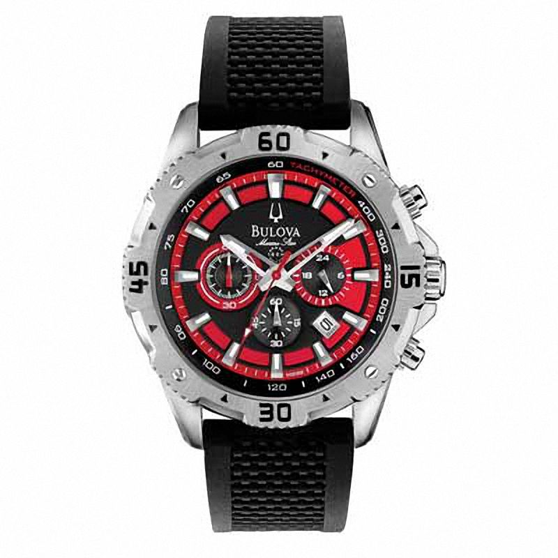 Main Image 1 of Men's Bulova Marine Star Chronograph Watch with Black Dial (Model: 96B186)