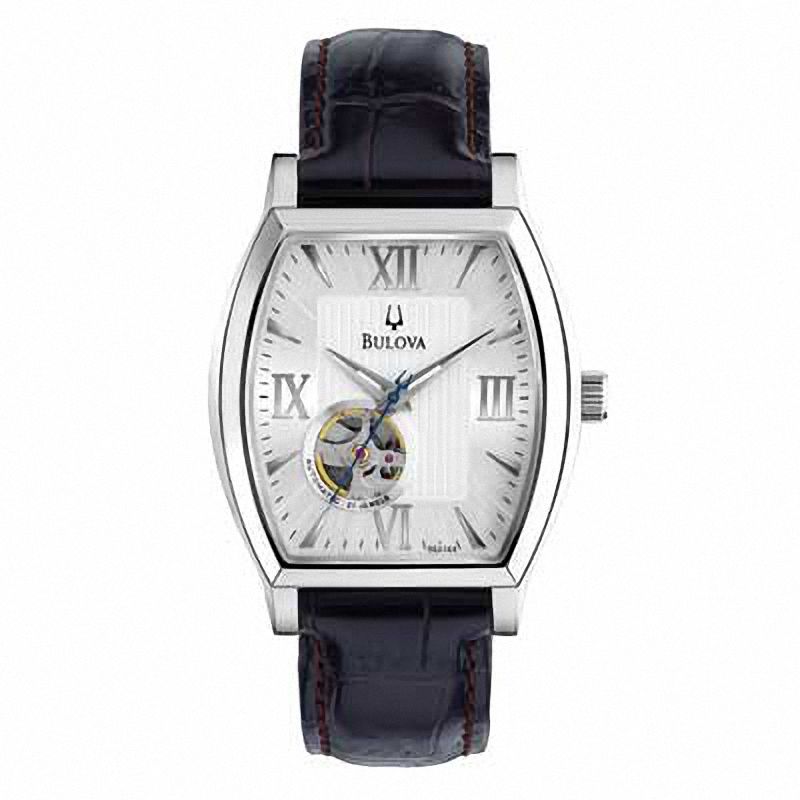 Main Image 1 of Men's Bulova Mechanical Watch with Tonneau Silver Dial (Model: 96A144)