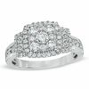 Thumbnail Image 1 of 1 CT. T.W. Princess-Shaped Multi-Diamond Frame Engagement Ring in 14K White Gold