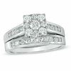 Thumbnail Image 1 of 1 CT. T.W. Diamond Square Cluster Bridal Set in 14K White Gold