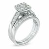 Thumbnail Image 2 of 1 CT. T.W. Diamond Square Cluster Bridal Set in 14K White Gold
