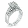 Thumbnail Image 1 of 1 CT. T.W. Diamond Square Cluster Bridal Set in 14K White Gold