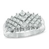 Thumbnail Image 1 of 1 CT. T.W. Princess-Cut Diamond Cluster Band in 10K White Gold