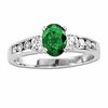 Thumbnail Image 0 of Your Stone Your Story™ Oval Emerald and 3/8 CT. T.W. Diamond Ring in 14K White Gold