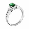 Thumbnail Image 1 of Your Stone Your Story™ Oval Emerald and 3/8 CT. T.W. Diamond Ring in 14K White Gold