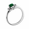 Thumbnail Image 1 of Pear-Shaped Emerald and Diamond Accent Engagement Ring in 14K White Gold