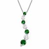 Thumbnail Image 1 of Journey Emerald and 3/8 CT. T.W. Diamond Pendant in 14K White Gold