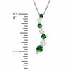 Thumbnail Image 2 of Journey Emerald and 3/8 CT. T.W. Diamond Pendant in 14K White Gold