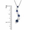 Thumbnail Image 1 of Journey Blue Sapphire and 3/8 CT. T.W. Diamond Pendant in 14K White Gold