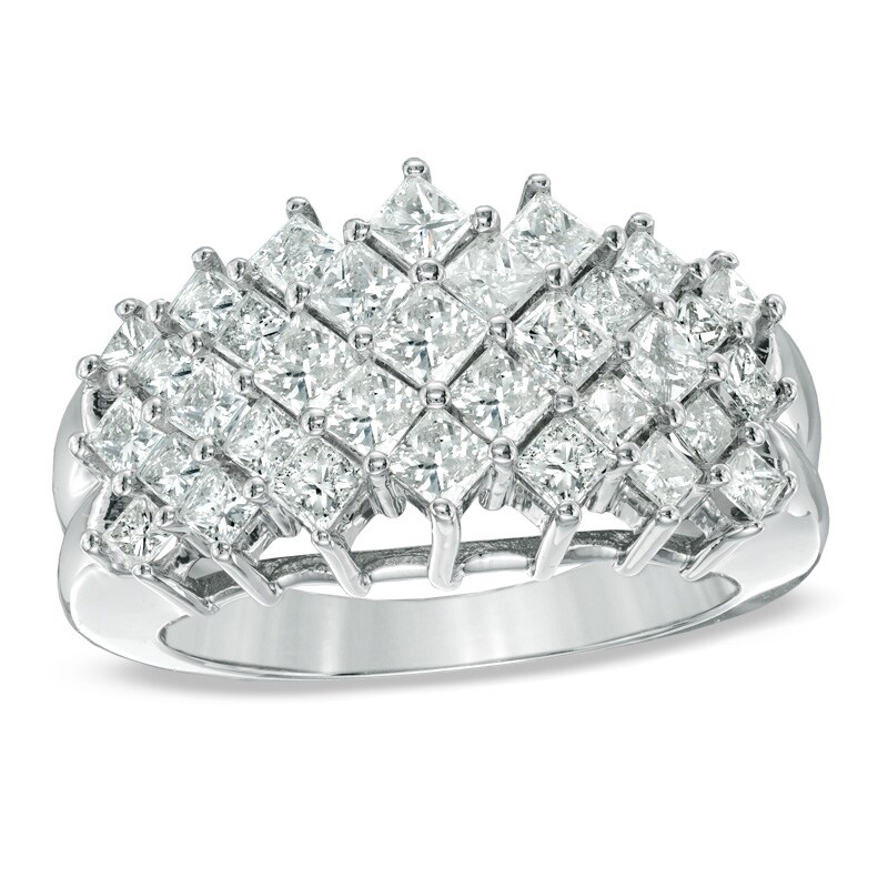 Main Image 1 of 2 CT. T.W. Princess-Cut Diamond Band in 10K White Gold