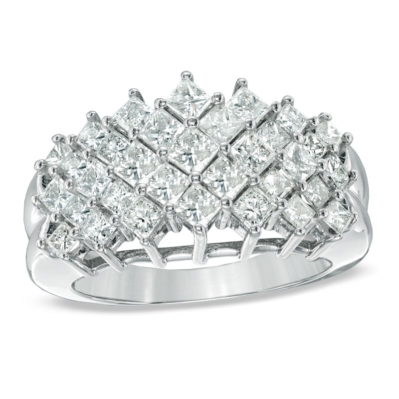 2 CT. T.W. Princess-Cut Diamond Band in 10K White Gold